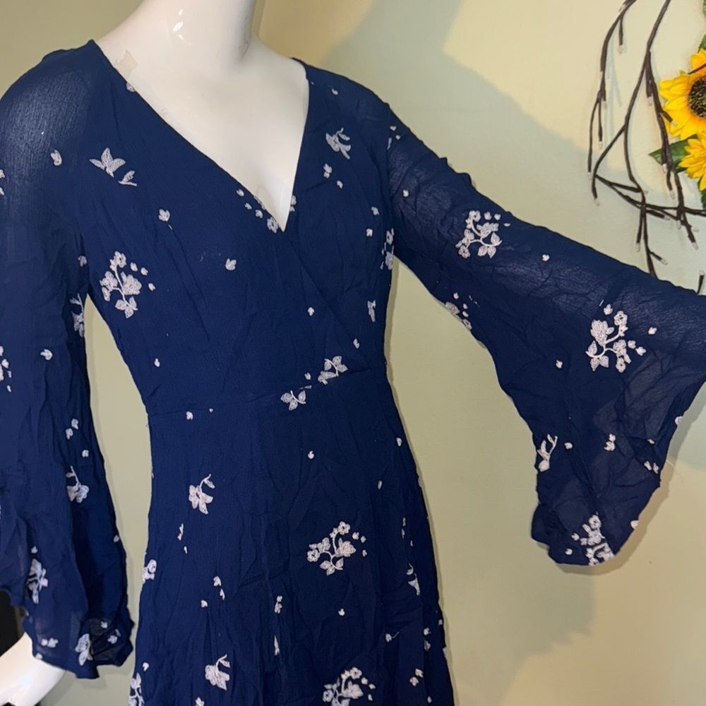 Free People Jasmine Embroidered Bell Sleeve Fit & Flare Dress - Picture 5 of 10